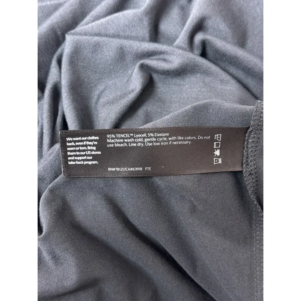 Eileen Fisher Shirt Small Womens Fine Jersey Gray Long Sleeve Tunic Top